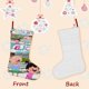 thumbnail image 3 of La Pequeña Lola visita la ciudad Tema: Calcetines de Navidad, fino lino blanco para colgar en escaleras y chimenea, decoración navideña para el hogar, regalo de Navidad. 45cm × 32cm, 3 of 5