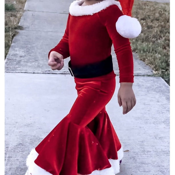 Disfraz De Papá Noel Para Bebé Y Niño - Vestido Rojo Con Bufanda, Sombrero Y Cinturón - Tela Suave De Poliéster - Ideal Para Navidad Y Fiestas