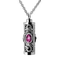 thumbnail image 1 of Collar de urna de cremación para cenizas, joyería de cremación para cenizas humanas, colgante conmemorativo de acero inoxidable con flor, febrero, 1 of 5