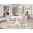thumbnail image 4 of East West Furniture Dublin 5-piece Wood Dining Set in Linen White, 4 of 11