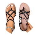 thumbnail image 3 of Women's Wide Width Flat Sandals, Flip Flop Casual Strapy Sandals on Summer Beach Shoes for Women., 3 of 9