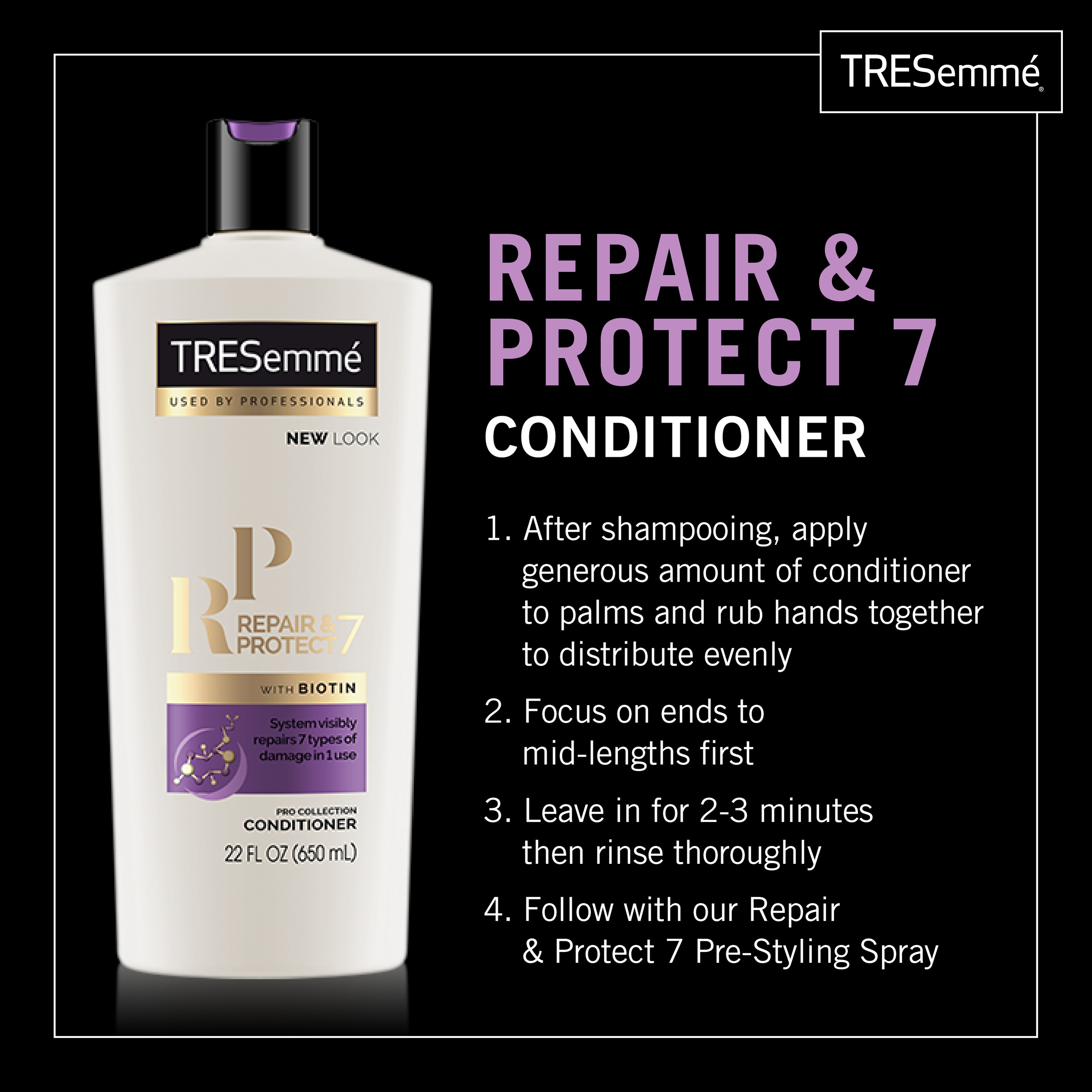 TRESemme 3-Pc Healthy & Protected Blowout Gift Set Repair and Protect with Hair Dryer (Shampoo, Conditioner) ($24.84 Value) - image 9 of 11