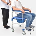 thumbnail image 3 of Wheelchair Portable Aluminum Shower Chair Commode Chair Toilet seat with casters Medical aids Obstacles, 3 of 3
