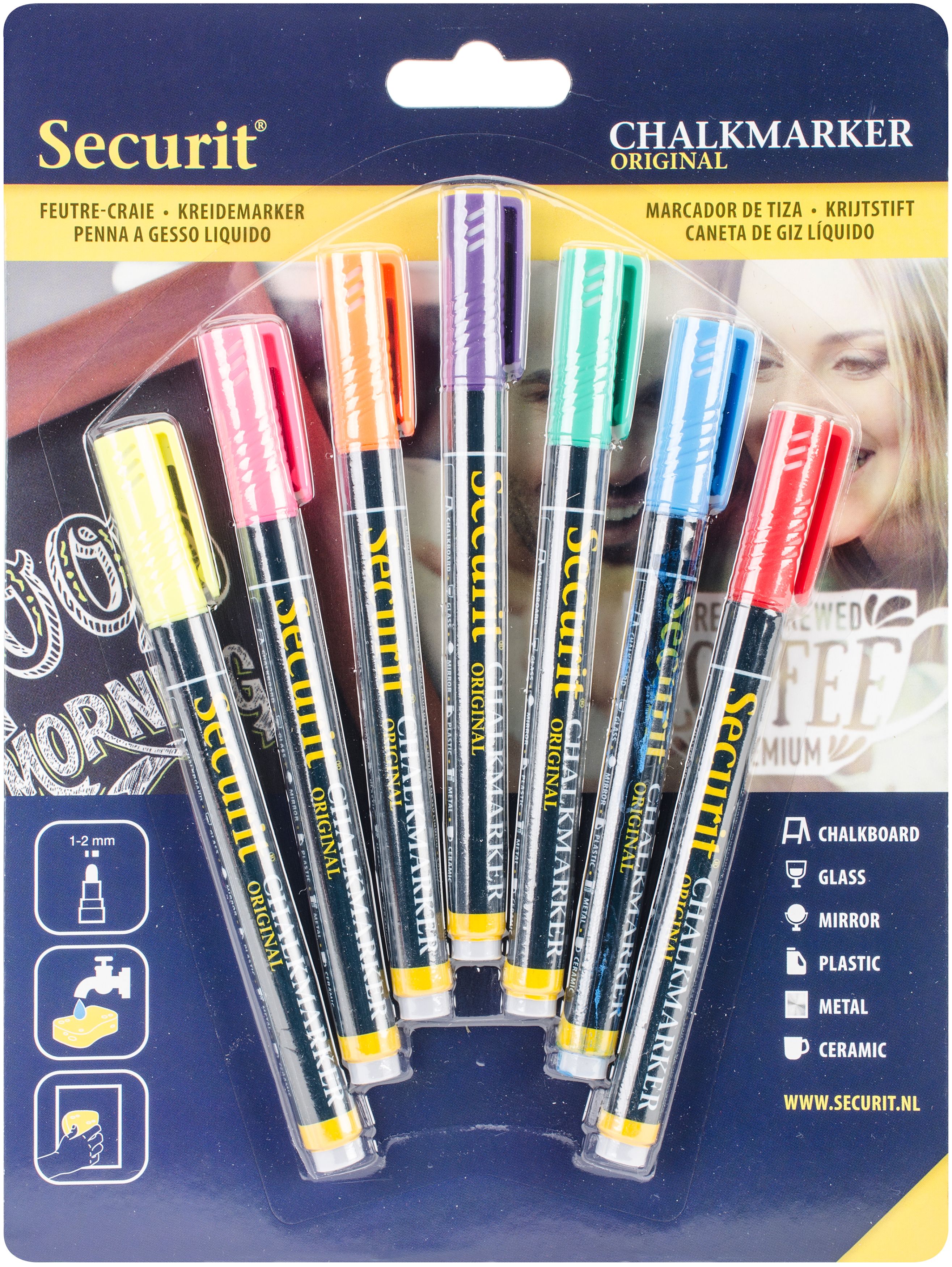 "Liquid Chalk Markers 7/PkgAssorted Colors, Small Nib"