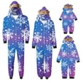thumbnail image 5 of SwiftWear Purple Gradient Snowflake Family Christmas Onesie Set with Reindeer Hood Collection Sleepwear Loungewear, 5 of 6