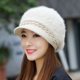 thumbnail image 4 of Gorro de conejo Rex de terciopelo para mujer, gorro de piel de conejo de estilo coreano, gorro de invierno grueso y cálido., 4 of 5