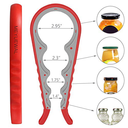 Bottle Opener Kit with Silicone Handle Easy to Use for Children Upgraded- 5 in 1 Multi Function Can Opener Set Seniors With Arthritis Suffering Blue Jar Opener 