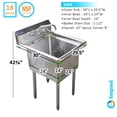 thumbnail image 2 of 24″ x 24″ Stainless Steel Prep & Utility Sink With Faucet | 304 Stainless Steel | NSF | Overall Size: 30″ x 29.5″ | Restaurant, Kitchen, Laundry, Garage, 2 of 7