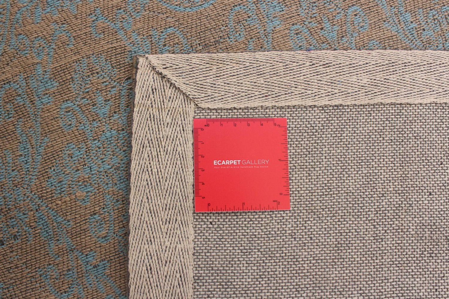 ECARPETGALLERY Tapis Fait à la Main pour Salon, Salle à Manger et Chambre à Coucher Contemporain Collection Collage 4'9" x 6'9" en Bleu