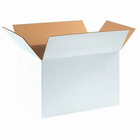 The Packaging Wholesalers Corrugated Boxes 18" x 12" x 12" White 25/Bundle BS181212W
