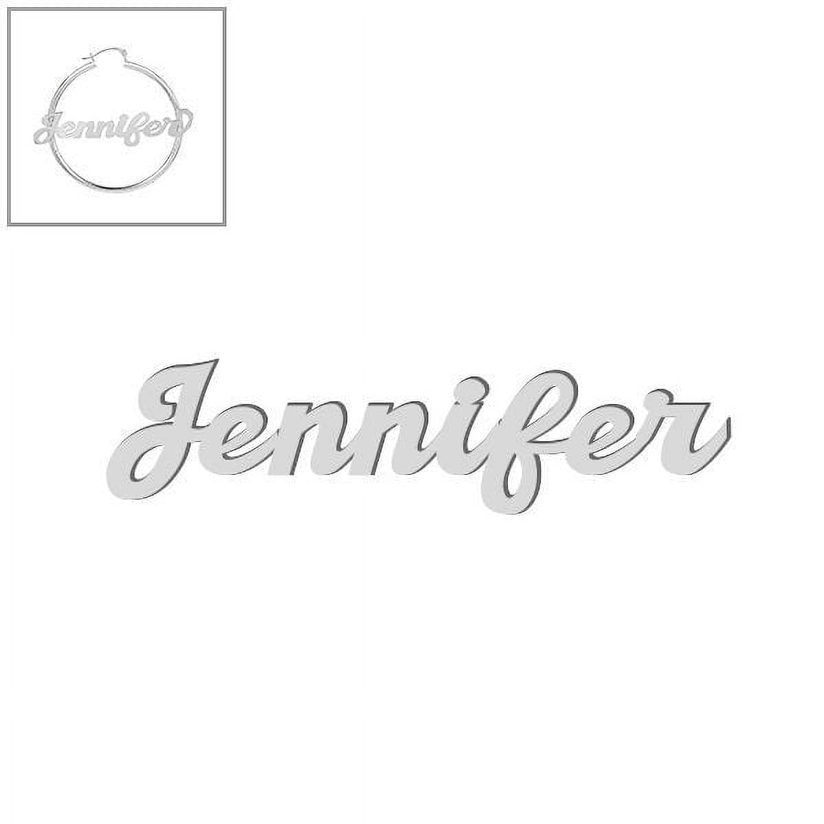Personalized Script Name Polished Tube Hoop Earrings