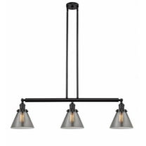 213-OB-G43 Innovations Lighting Cone - 3 Light Island In Industrial Style-10 Inches Tall and 40.25 Inches Wide-Oil Rubbed Bronze Finish-Light Smoke