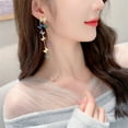 thumbnail image 3 of S925 Silver Needle Super Immortal Temperament Zircon Inlaid Modified Face Earrings Long Tassel Flying Butterfly Earrings, 3 of 15