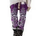 thumbnail image 3 of YOIAVAIOY Women's Funny Christmas Leggings High Waist Stretch Running Yoga Pants Xmas Tree Print Tights Ankle Length Milk Silk Legging Multicolor M, 3 of 6