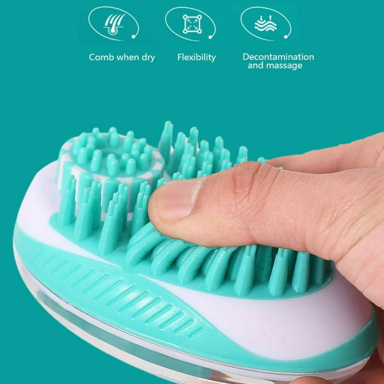 2Pack Dog Bath Brush, Soft Silicone Pet Shampoo Massage Dispenser Grooming  Shower Brush for Short Long Haired Dogs and Cats Washing，,，G31456