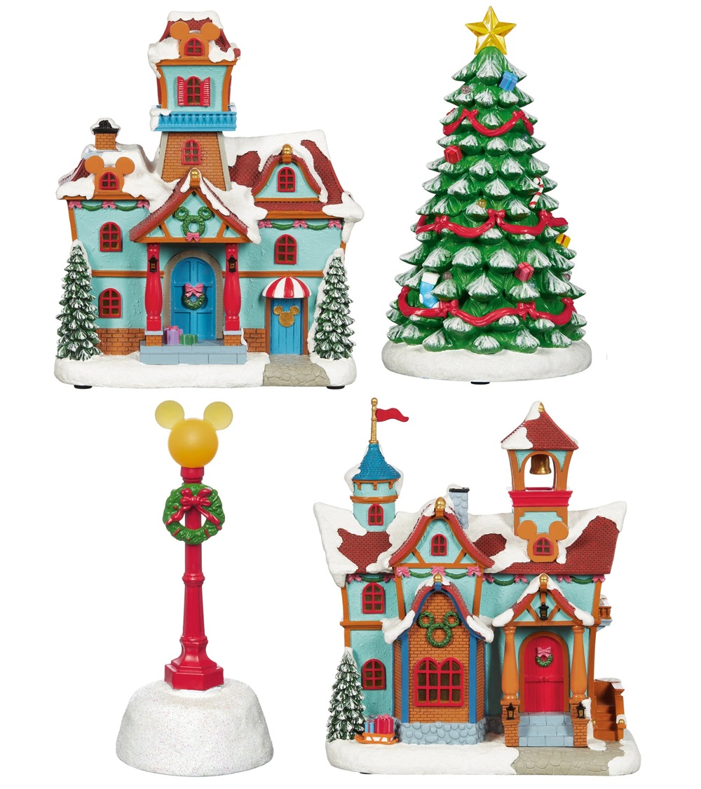 Disney Holiday Village, 13-Piece Christmas Centerpiece with Lights