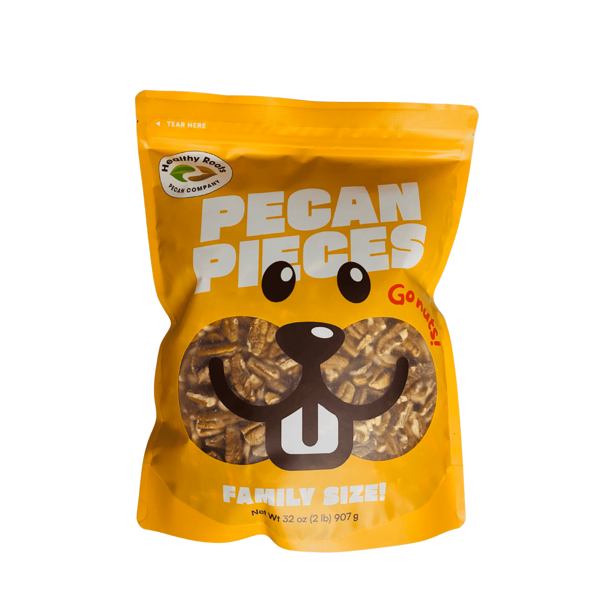 Healthy Roots Pecan Company Gluten-Free No preservatives Pecan Pieces-chopped 2 Lb. Bag