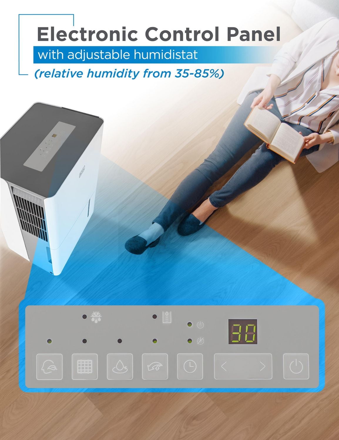 Déshumidificateur pour grands espaces et sous - sols Black + Decker 3000 pieds carrés, certifié Energy Star, bd30mwsa, blanc