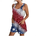 thumbnail image 2 of Summer Womens Patriotic Rompers Jumpsuits Short Casual Summer Outfits 2025,4th Of July Outfits for Women Romper,Sleeveless Shorts Overalls Jumpsuits with Pockets Loose Comfy Fashion Clothes, 2 of 5