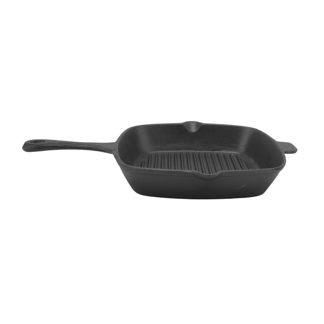 Cast Iron Grill Pan, Parallel Design 10.2in Cast Iron Skillets Grill For Sauteing For Frying For Vegetables