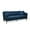 Dark Walnut/Navy Blue, variant on Noble House Currie Fabric Channel Stitch 3 Seater Sofa, Navy Blue