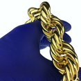 thumbnail image 4 of 14K Gold Plated Huge Chain Hollow Rope Dookie 25MM Wide x 20" Inch Big Hip Hop Necklace, 4 of 6