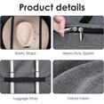 thumbnail image 3 of ReignSword Hat Box for Travel and Storage, Collapsible Large Hat Travel Case for Cowboy with Handles, Cowboy Cap Organizer with Door Hook for Women & Men (Grey), 3 of 6