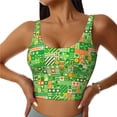 thumbnail image 2 of Picia St Patrick's Day6 Sports Bra for Women,Padded Strappy Sports Bras Medium Support Yoga Bra with Removable Cups,Running Yoga Bra-, 2 of 9