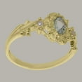 thumbnail image 4 of LBG British Made 9k Yellow Gold Natural Aquamarine & Cultured Pearl Womens Statement Ring - 33 size options - Size 9.25, 4 of 8