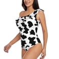 thumbnail image 2 of Haiem Milk Cow Women's One Piece Swimsuits Tummy Control One Shoulder Bathing Suits Ruffle Swimwear-X-Large, 2 of 8