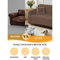 thumbnail image 5 of Pure Brown Couch Cover Sofa Covers 3 Cushion Sectional Couch, Simple Solid Color Washable Sofa Covers Slipcover Sectional Sofa Cover, Furniture Protector 71"x150", 5 of 9