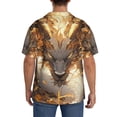 thumbnail image 3 of Fotbe Golden Horned White Dragon Camisa Estampada de Manga Corta para Hombre, Casual de Verano, Estilo Playero, Sin Arrugas-3X-Large, 3 of 5