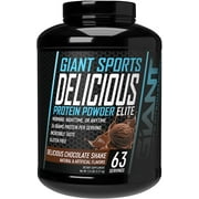 Giant Sports Delicious Elite, 24g of Whey Protein Powder Chocolate Shake with Muscle Building Amino Acids, 5 Pound