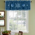 thumbnail image 3 of Navy Blue Snowflake Curtain Valances for Windows, Kitchen Valance Window Treatments Panel 2 Pack, Christmas Winter Vintage Stripes Rod Pocket Short Curtains for Bathroom Bedroom 42 x 12 Inch, 3 of 8