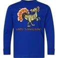 thumbnail image 3 of Inktastic Happy Thanksgiving Dinosaur Long Sleeve Youth T-Shirt, 3 of 5