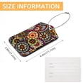 thumbnail image 5 of Square PU Leather 2 Pack Travel Tag - Bag Tag - Suitcase Tag with Privacy Cover and Stainless Steel Ring - Suitable for Travel, Backpack, and Handbag Ethnic Pattern, 5 of 7