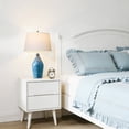 thumbnail image 2 of 28" Modern Table Lamp, Hand-Glazed Blue Ceramic Bedside Lamp with Bulb, Nightstand Light for Living Room Bedroom Office, 2 of 12
