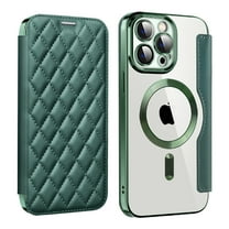 for iPhone 15 Pro Max Wallet Case Magnetic with Mag Safe, PU Leather RFID Blocking Card Holders Shockproof Flip Phone Cover Slim Clear Purse Case for iPhone 15 Pro Max, Darkgreen