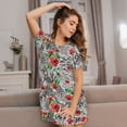 thumbnail image 3 of Easygdp Roses Mixed Zebra 1 Camisón de manga corta para mujer, informal, estampado, 3 of 6