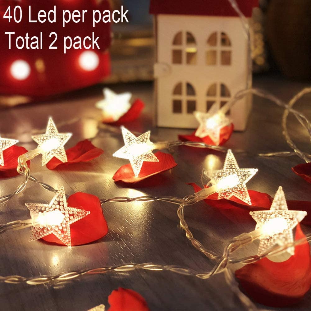 Ramadan Party Christmas Garden Decorations Warm White Wedding Fairy String Light for Home Twinkle Star 40 LED 14 FT Star String Lights Battery Operated Ramadan Party Christmas Garden Decorations Warm White Wedding Fairy String Light for Home Twinkle Star 40 LED 14 FT Star String Lights Battery Operated