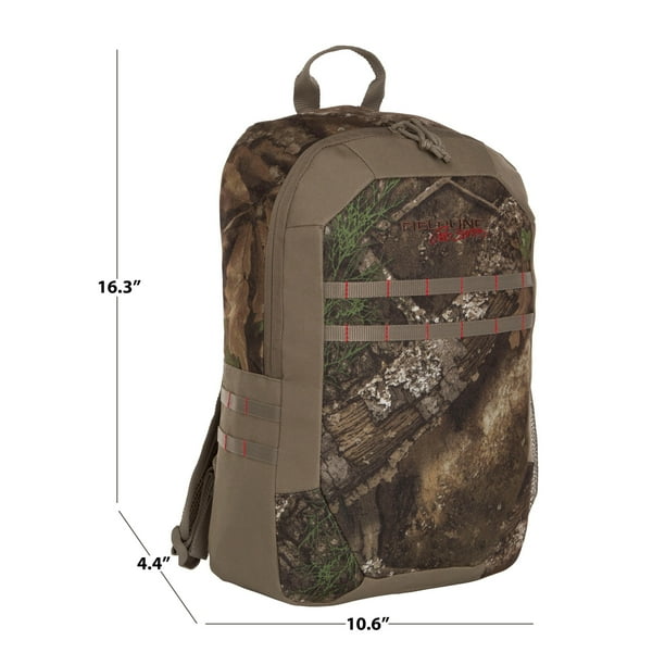 fieldline camo mini-backpack Treeline Hunting Backpack PRO Series | Tactical Backpack for Men and Women | Backpack for Hunting | Heavy Duty Army Backpack | 31.8L Capacity This camo backpack measures 14 inches by 19 inches by 8 inches Fieldline 12 Point Day Pack