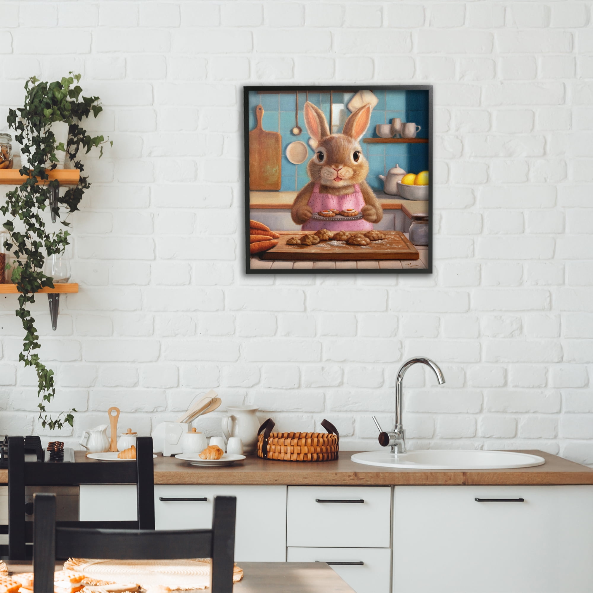 Stupell Industries Mrs. Bunny Bakewell Black Framed Giclee Art, design by Lucia Heffernan