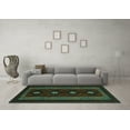 thumbnail image 3 of Ahgly Company Machine Washable Indoor Square Southwestern Turquoise Blue Country Area Rugs, 3' Square, 3 of 4