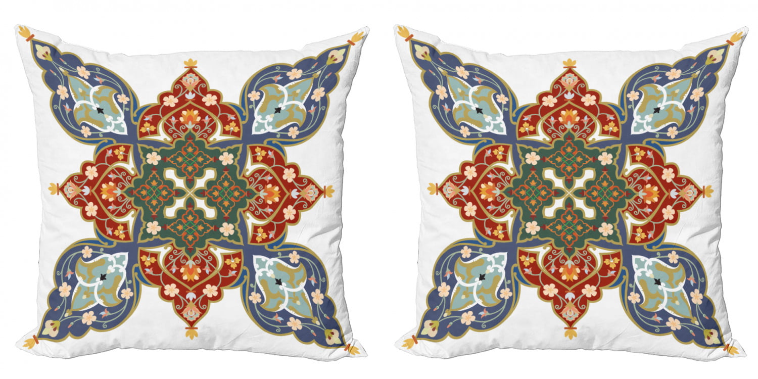 Ambesonne Moroccan Cushion Cover Set of 2 for Couch and Bed in 4 Sizes 