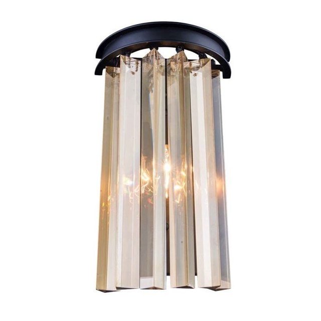 Elegant Lighting Sydney Transitional 2 Light E12 Royal Crystal Mocha Brown Wall Sconce
