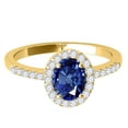 thumbnail image 3 of Aonejewelry 1.10 Carat Ttw Oval Shaped Sapphire and Diamond Bridal Set In 10K Yellow Gold, 3 of 4