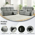 thumbnail image 3 of Bonzy Home Power Reclining Sofa Set — Fabric Electric Recliner Loveseat & 3 Seater Sofa Couch with Cup Holders, USB Type-C Charging Ports & Hidden Storage, 5 Seats, Light Grey, 3 of 7