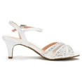 thumbnail image 5 of BURUDANI Women'S Summer Open Toe Low Heels Sandals Fashion Ankle Strap Party Dress Sandals WHITE Size 8.5, 5 of 6