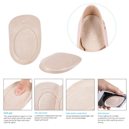 Gel Heel Lifts Shoes Bone Spur Relief Cushion Self-adhesive Half Inserts Heel Cups Foot Pads Ankle Support for Slight Leg Length Discrepancies Correction Plantar Fasciitis Support (S)