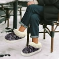 thumbnail image 6 of POLERO Women's Purple Halloween Floral Print Slippers for Women Thick Sole Platform Slippers with Fleece Lined Winter Indoor House Bedroom Shoes, Size 7-8, 6 of 7